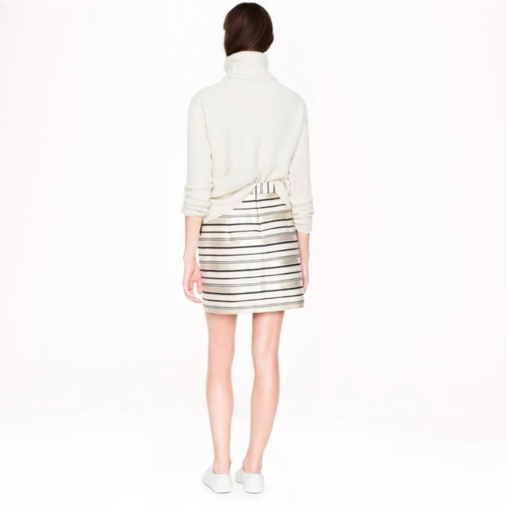 J. CREW Women’s Metallic Gold & Black Stripe Mini Skirt Size 4 - Picture 4 of 11